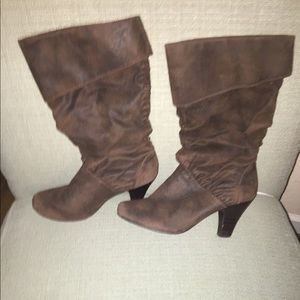 Brown heeled boots